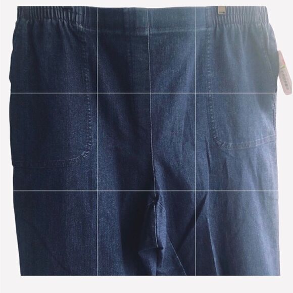 NWT Allison Daley Women’s Blue Denim Pants 4 Pockets Comfy Elastic Waist… - Picture 2 of 3